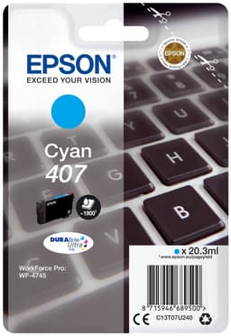Epson DuraBrite Ultra 407 cyan blekkpatron