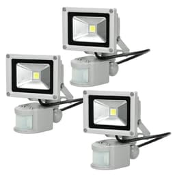3 x LED-valonheitin + tunnistin 10W viileä valkoinen