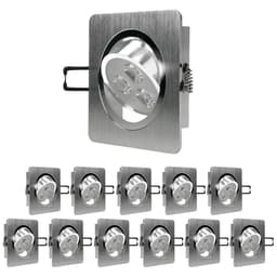 ECD Germany 12er Pack LED upotettava valaisin 3W 230V - kulmikas - 245 Lumen -