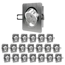 ECD Germany pakke med 20 LED-forsænkede lygter 3W 230V - vinkel - 245 lumen -