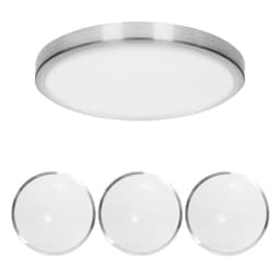 ECD Germany 4 x LED loftlampe 12W Ø 30 cm rund 725 lumen 220-240V aluminium mat