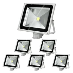 6 x LED-valonheitin + tunnistin 50W lämmin valkoinen