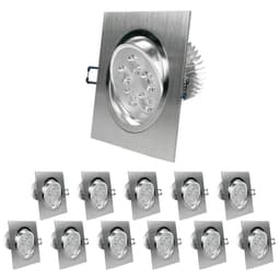 ECD Germany 12er Pack LED upotettava valaisin 5W 230V - kulmikas - 334 Lumen -