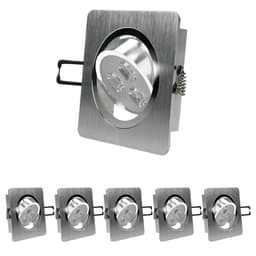 ECD Germany 6 kpl LED upotettavat valonheittimet 3W 230V - kulmikas - 245 Lumen