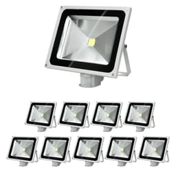 10 x LED-valonheitin + anturi 50W kylmänvalkoinen
