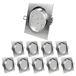 ECD Germany 10er Pack LED upotettava valaisin 9W 230V - kulmikas - 643 Lumen -