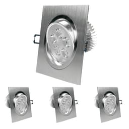 ECD Germany 4er Pack LED upotettava valaisin 5W 230V - kulmikas - 355 Lumen -