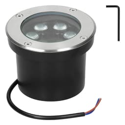 ECD Germany 2-pak LED-forsænket gulvspot 5W - kold hvid 6500K - 230V - rund -