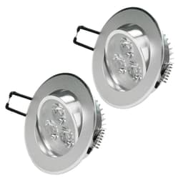 ECD Germany 2-pak LED-indbygget spotlight 3W 230V 226 lumen kold hvid 6000K -