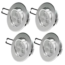 ECD Germany 4er Pack LED upotettava valaisin 3W 230V - pyöreä Ø8,5cm - 222