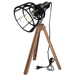 Bordlampe Bordlampe Retro Vintage lampe gulv lampe træben Sort E27