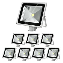 ECD Germany 8 delar LED-strålkastare utomhus 50W med rörelsedetektor - 6000K