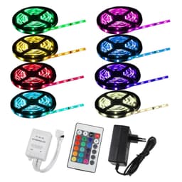 LED-nauhasarja 6 m RGB - 60 LEDiä per metri sis. virtalähteen ja pienen