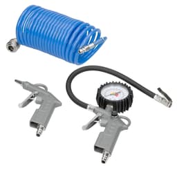 ECD Germany trykluftsæt 3 stk. | Kompressortilbehør | 5 m spiralslange |
