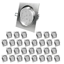 ECD Germany Pakke med 30 LED-forsænkede lygter 9W 230V 668 lumen varm hvid 3000K