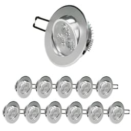 ECD Germany 12-pk LED-forsænket spotlight 3W 230V - rund Ø8,5cm - 222 lumen -