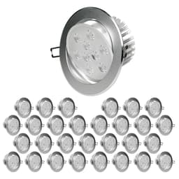 ECD Germany Pakke med 30 LED-forsænkede lygter 9W 230V 632 lumen varm hvid 3000K