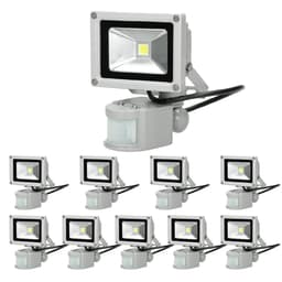 ECD Germany 10x 10W LED strålkastare | med motion | 600 lumen | 2800K Varmvit |