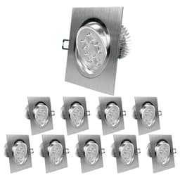 ECD Germany 10er Pack LED upotettava valaisin 5W 230V - kulmikas - 334 Lumen -