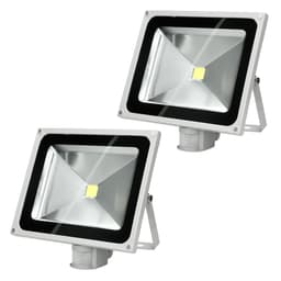 ECD Germany 2 stk LED-projektør udendørs 50W med bevægelsesdetektor - 2800K varm