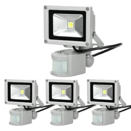 4 x LED-valonheitin + anturi 10W lämmin valkoinen
