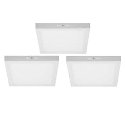 ECD Germany 3-pak LED-loftslampe 18W | AC 220-240V | 1213 lumen | 220 x 220 mm |