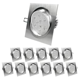 ECD Germany 12-pak LED forsænket lys 9W 230V - Angular 140 x 140 mm - 643 Lumen