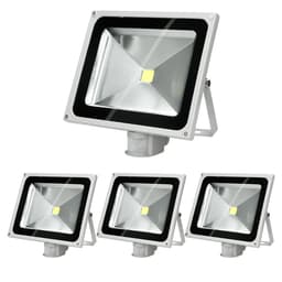 ECD Germany 4 stykker LED projektør udendørs 50W med bevægelsesdetektor - 2800K