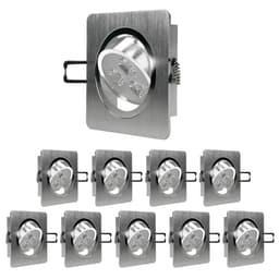 ECD Germany 10er Pack LED upotettava valaisin 3W 230V - kulmikas - 245 Lumen -
