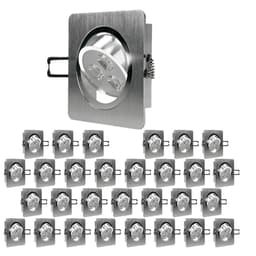 ECD Germany 30er Pack LED upotettava valonheitin 3W 230V - kulmikas - 245 Lumen