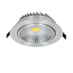 ECD Germany 20-pakkaus LED uppovalaisin COB 12W 230V - hopea - alumiini - Ø 135