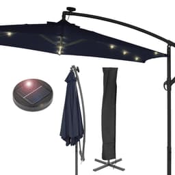 Traffic Light Paraply med krank og dæksel inkl. LED Solar Ø 300 cm Navy-Blue