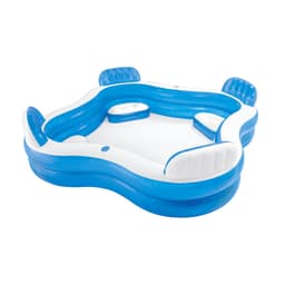 ECD Germany Oppustelig familiepool 229x229x66 cm, blå, rektangulær pool til børn