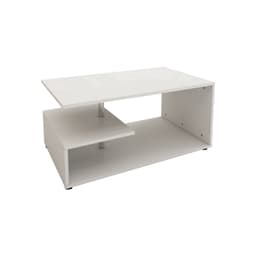 ML Design soffbord vit med metall decostang, 91x41x52,6 cm, modernt vardagsrum,