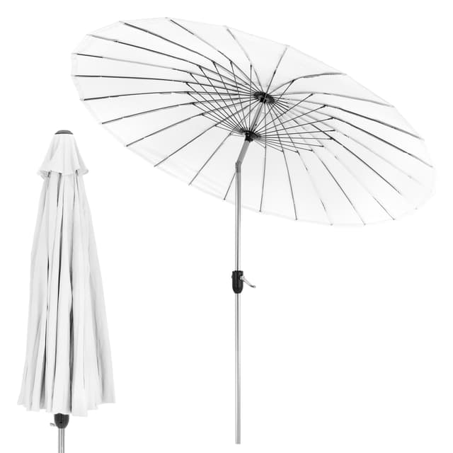 Sunshade Marbueno White Polyester Aluminium Ø 270 cm