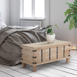 Soffbord 100x44x50 cm natur/vit mangoträ WOMO-Design