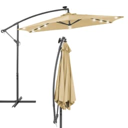 Traffic Light Paraply med krank og stativ inkl. LED Solar Ø 300 cm Brun lavet af