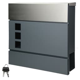 ECD Germany Modern Design letterbox med avisboks 37x10,5x36,5cm rustfrit