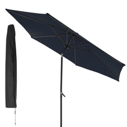 Aurinkovarjo, jossa kampi ja kansi Ø 300 cm Navy Blue polyesteristä