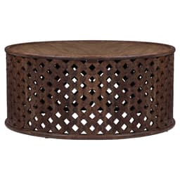 WOMO DESIGN sohvapöytä Ø 100x45 cm pyöreä, ruskea, ainutlaatuinen käsintehty