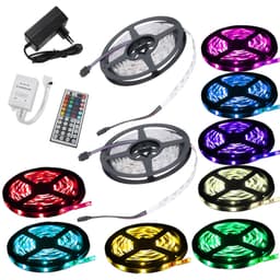 10M 2x5m 5050 SMD LED RGB STRIP STRIP STRIP INCL. POWER SUPPLY CONTROL 3A +