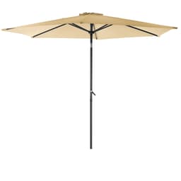 Parasol med kurvel Ø 300 cm Brun Polyester