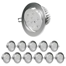 ECD Germany 12-pak LED-indbygget spotlight 9W 230V - 632 lumen varm hvid 3000K -