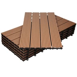 ECD Germany WPC terrassefliser 60x30 cm 28-delt sæt til 5m ² lysebrunt i træ kig