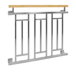 Fransk altan gelænder bar gelænder i rustfrit stål 100x90 cm træ-finish gitter