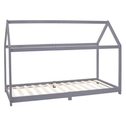 ML Design Cot 90x200cm katto ja slotted runko, vaaleanharmaa, talonpohja