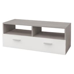 ML Design Trä TV Lowboard i Vit / Grå, 95x36x35cm, Modern TV-kort med förråd för