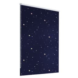 ECD Germany mørklægningsgardin 120 x 150 cm blå med stjerner Klemmfix uden at