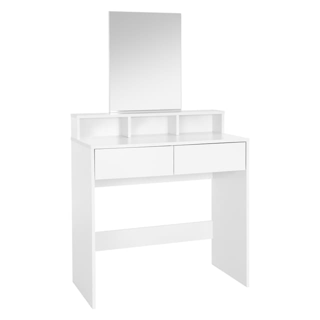 Garderobeskab med rektangulært spejl 80x40x140 cm Hvid spånplade ML Design