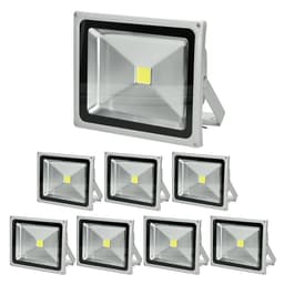 ECD Germany 8 delar LED-strålkastare utomhus 30W med rörelsedetektor - 2800K